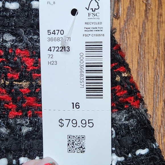 Plaid Tweed A-Line Mini Skirt Size 16 | Lined Fall Winter | NWT Penningtons - Picture 10 of 12